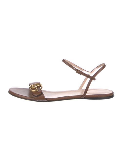 Gucci Double G Logo Leather Sandals