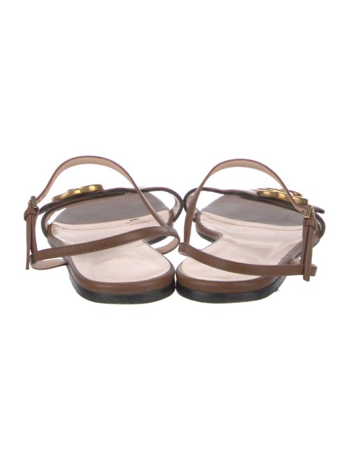 Gucci Double G Logo Leather Sandals
