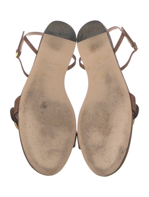 Gucci Double G Logo Leather Sandals