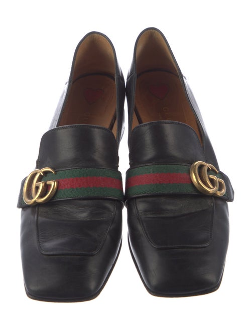 Gucci Web Accent Leather Pumps