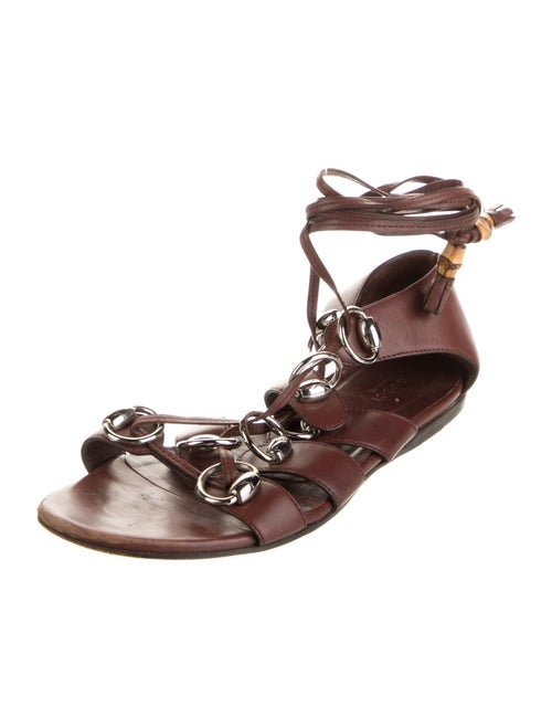 Gucci Horsebit Accent Leather Gladiator Sandals