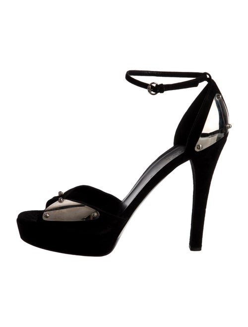 Gucci Suede Studded Accents Sandals