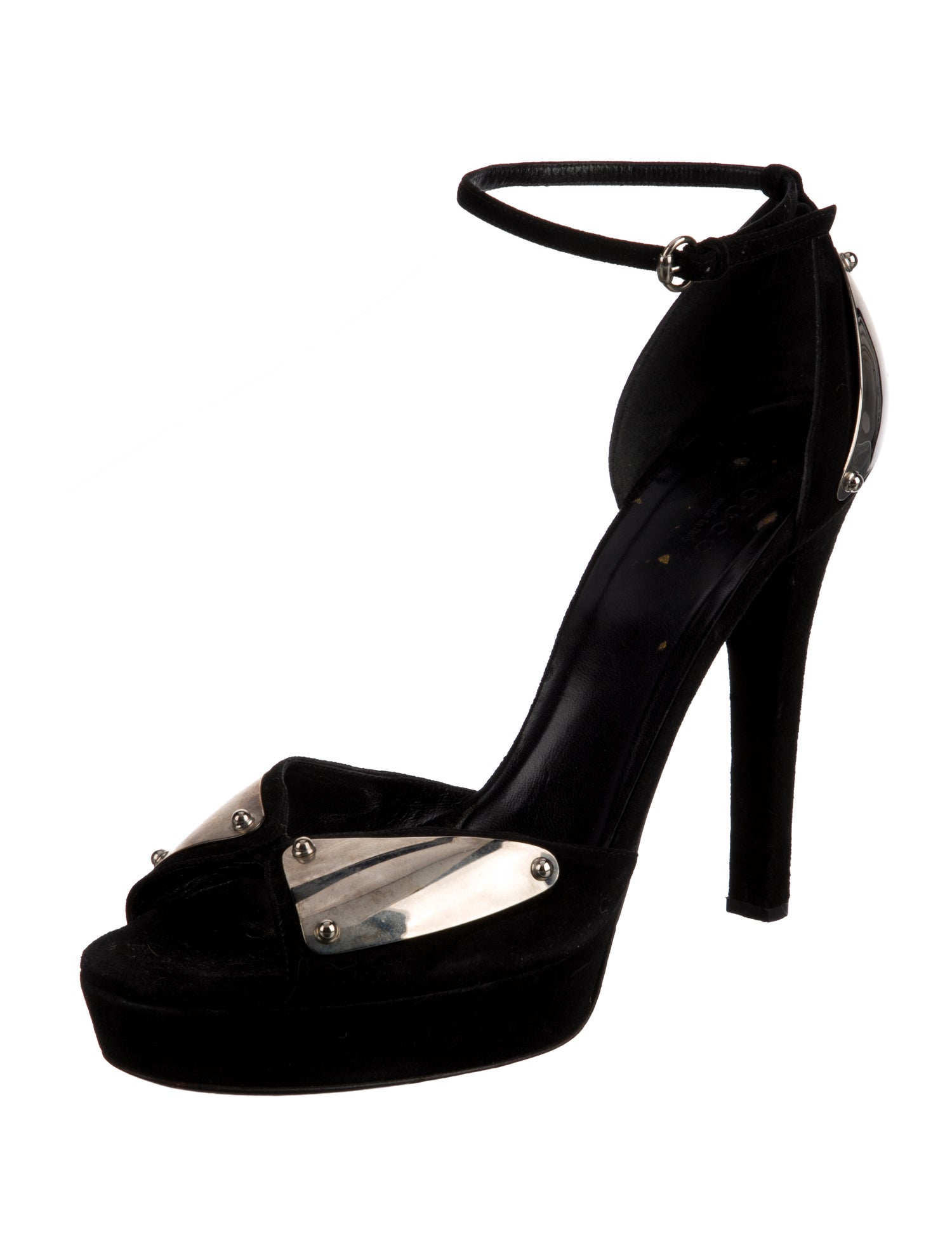 Gucci Suede Studded Accents Sandals