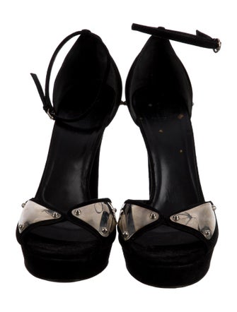 Gucci Suede Studded Accents Sandals