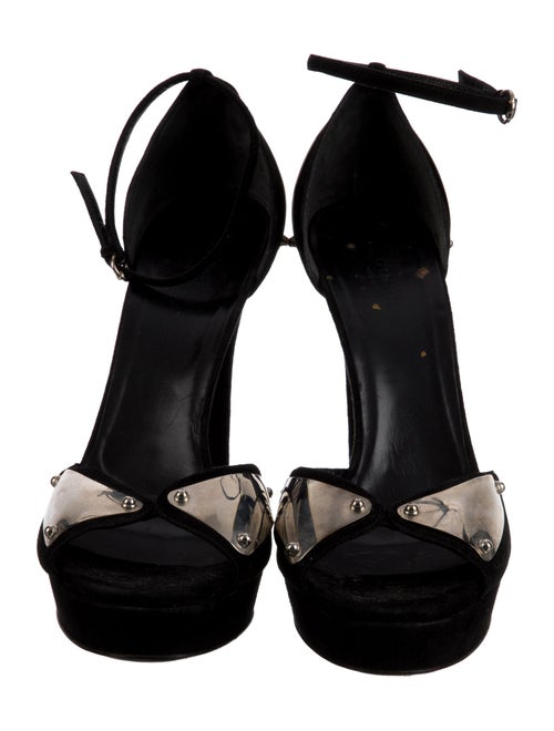 Gucci Suede Studded Accents Sandals