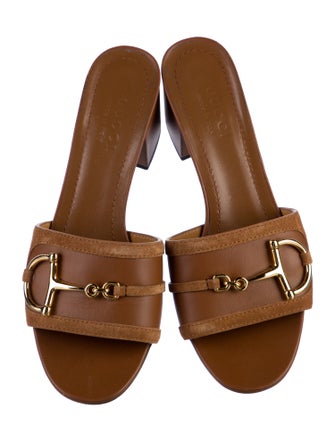 Gucci Horsebit Accent Leather Slides