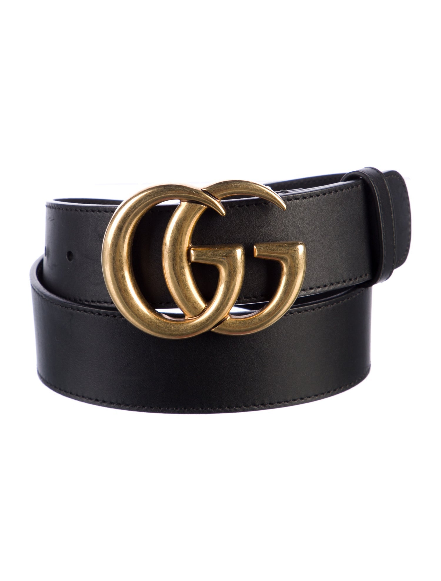 Gucci Double G Logo Leather Waist Belt