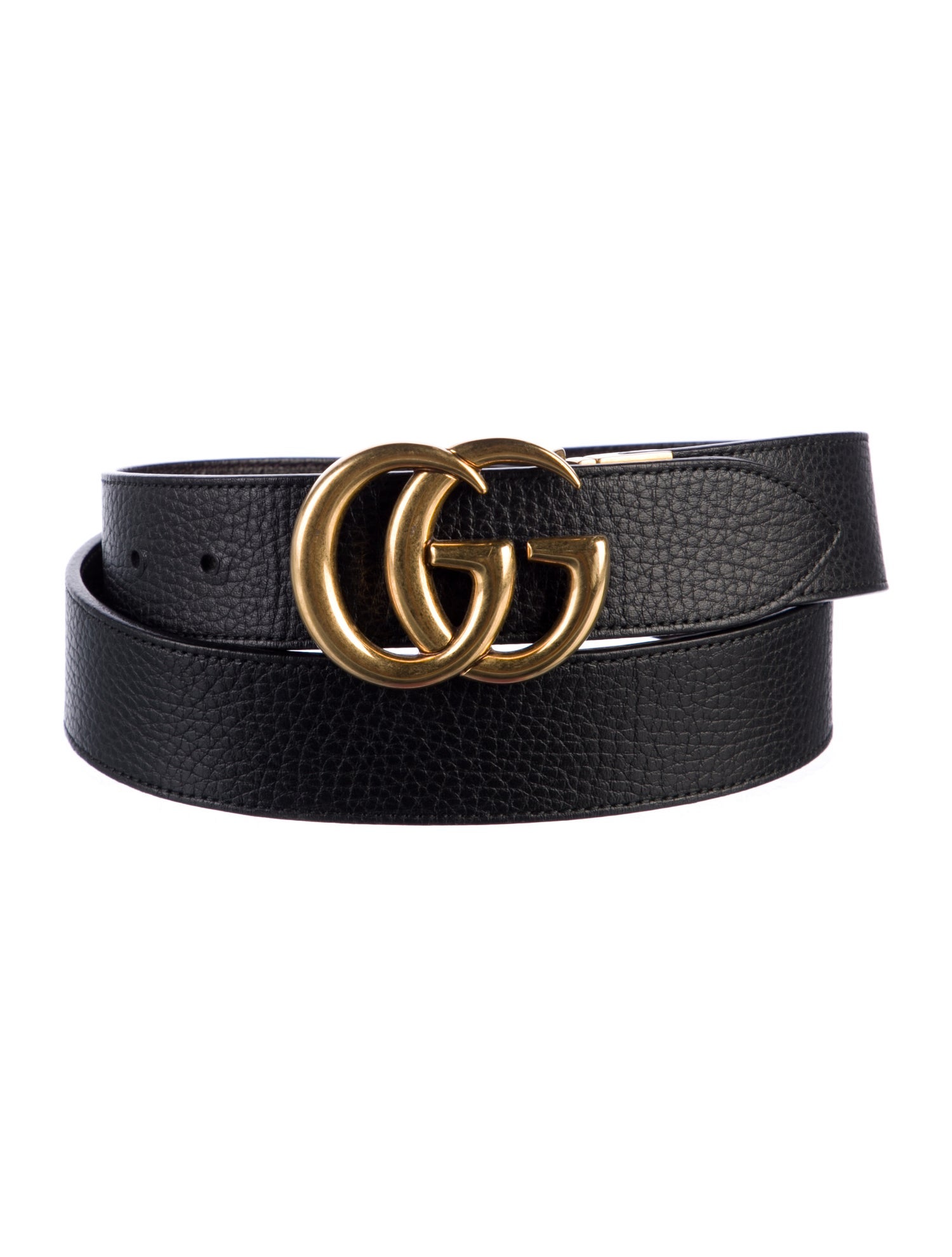 Gucci Double G Logo Leather Belt