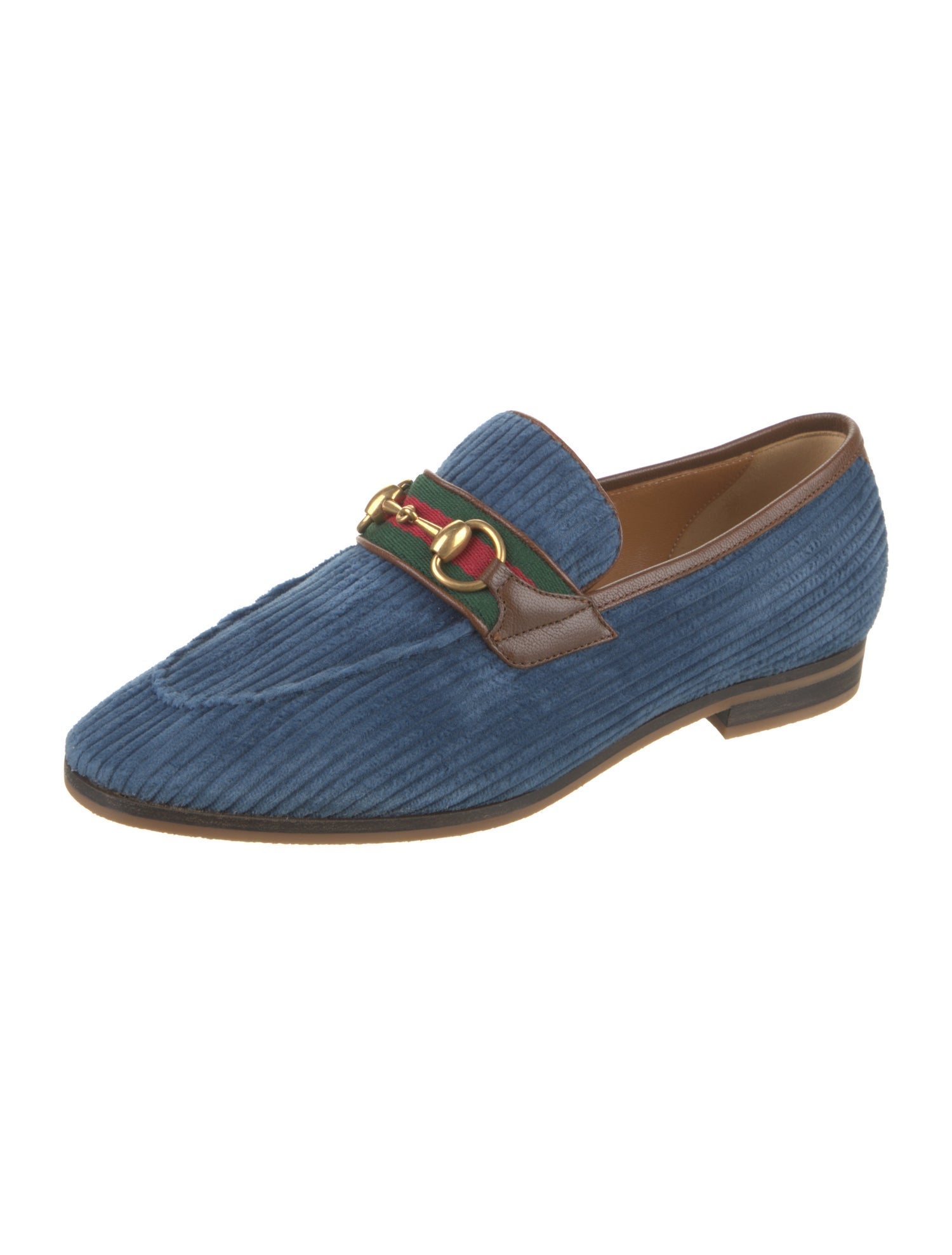 Gucci Web Accent Velvet Loafers