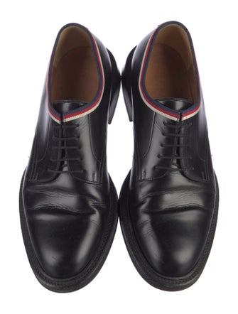 Gucci Sylvie Web Accent Leather Derby Shoes