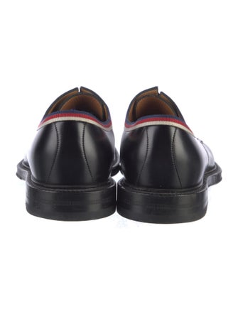 Gucci Sylvie Web Accent Leather Derby Shoes