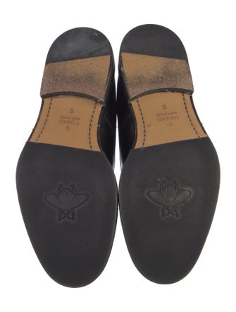 Gucci Sylvie Web Accent Leather Derby Shoes