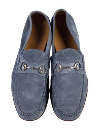 Gucci Horsebit Accent Suede Dress Loafers