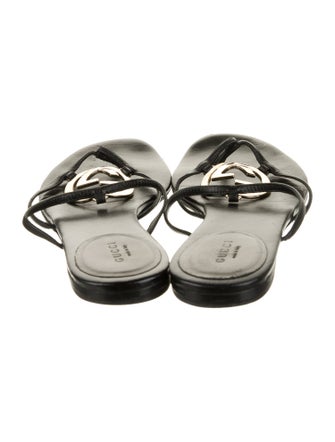 Gucci Interlocking G Logo Leather Slides