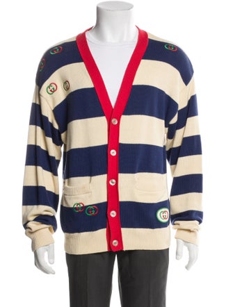 Gucci Web Accent V-Neck Cardigan