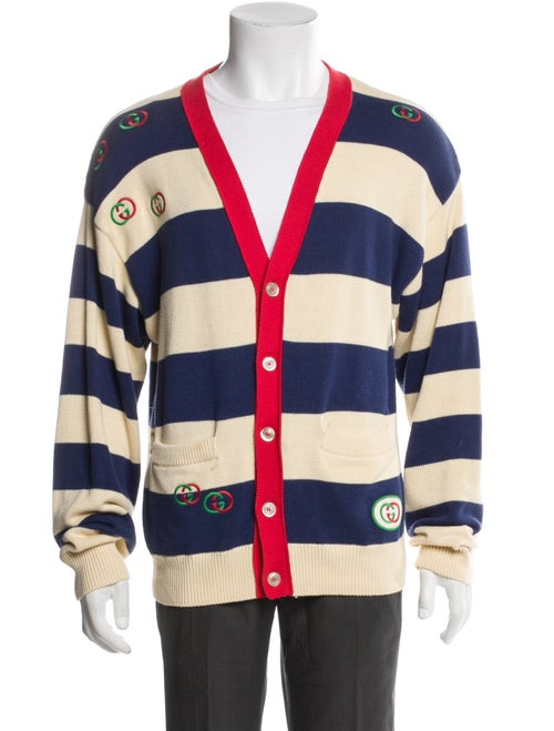 Gucci Web Accent V-Neck Cardigan