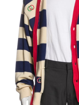 Gucci Web Accent V-Neck Cardigan