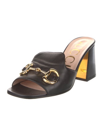 Gucci Horsebit Accent Leather Slides