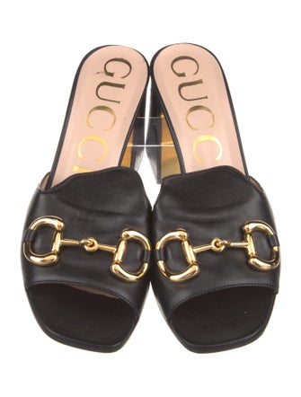 Gucci Horsebit Accent Leather Slides