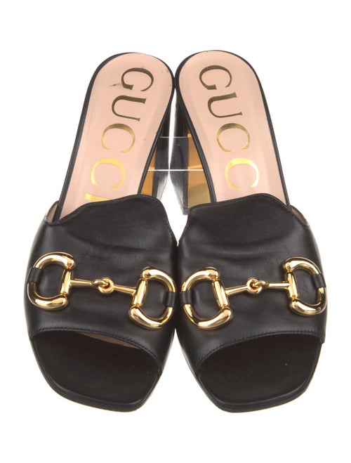 Gucci Horsebit Accent Leather Slides