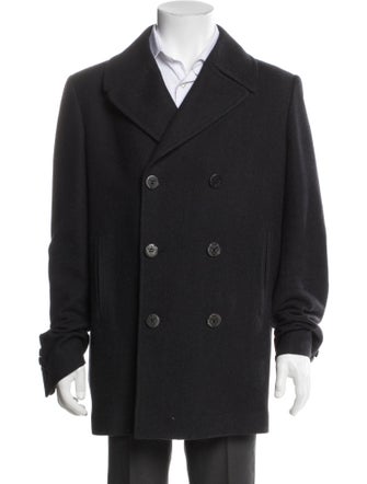 Gucci Tiger Head Accent Wool Peacoat