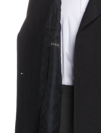 Gucci Tiger Head Accent Wool Peacoat