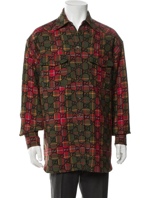 Gucci Tartan Printed Jumbo GG Utility Jacket