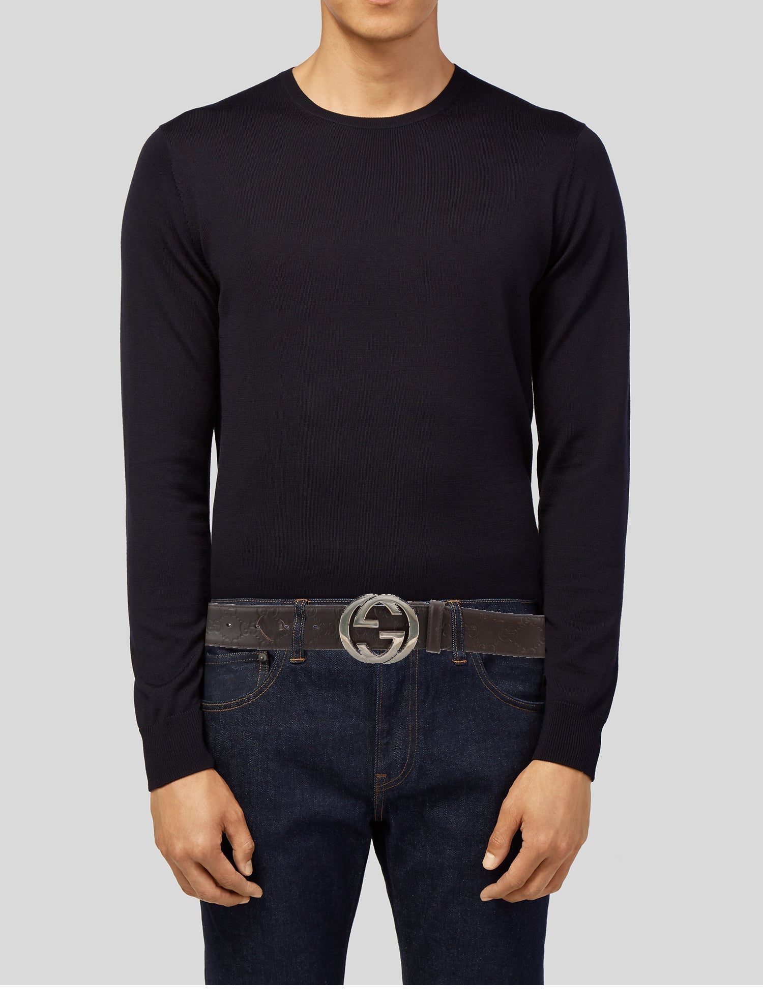 Gucci GG Logo Leather Belt Kit