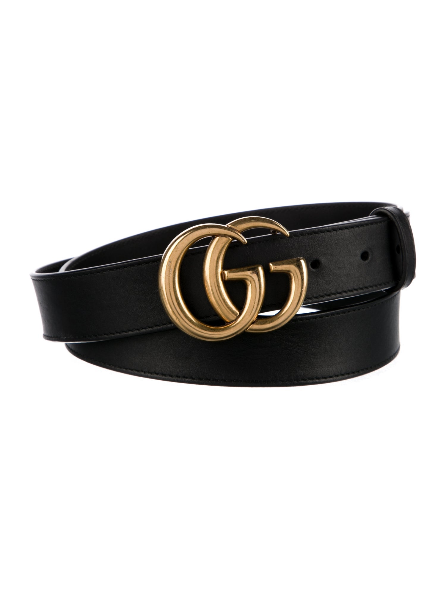 Gucci Double G Logo Skinny Belt