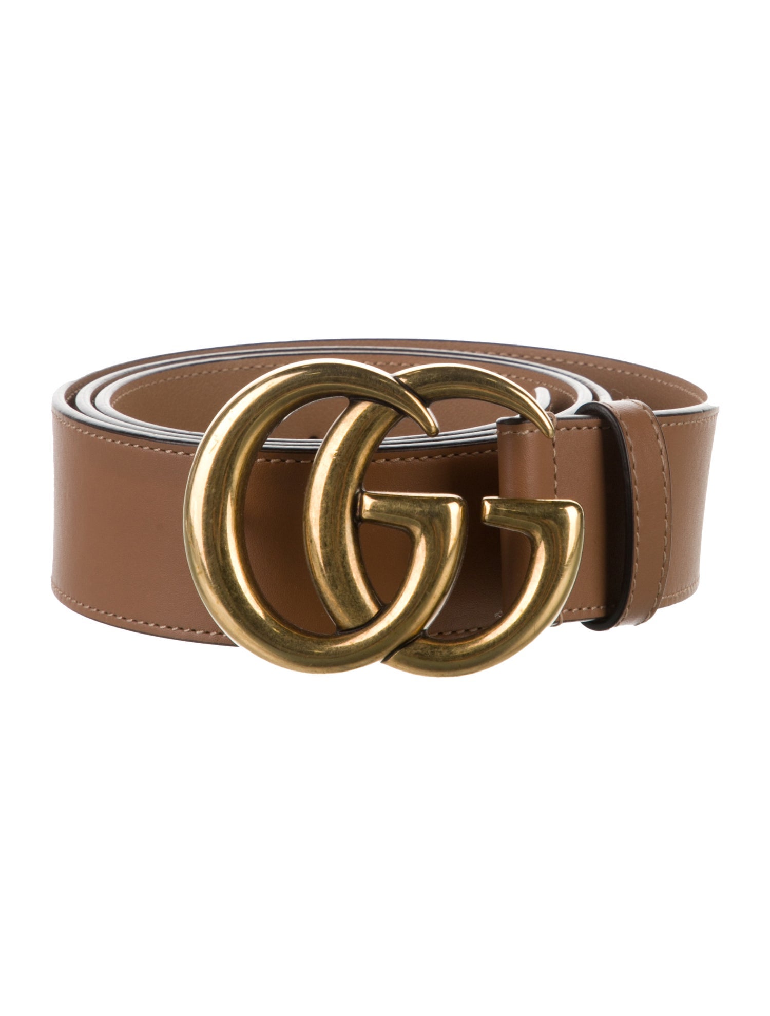 Gucci Double G Logo Leather Belt