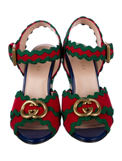 Gucci Double G Logo Suede Slingback Pumps