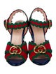 Gucci Double G Logo Suede Slingback Pumps