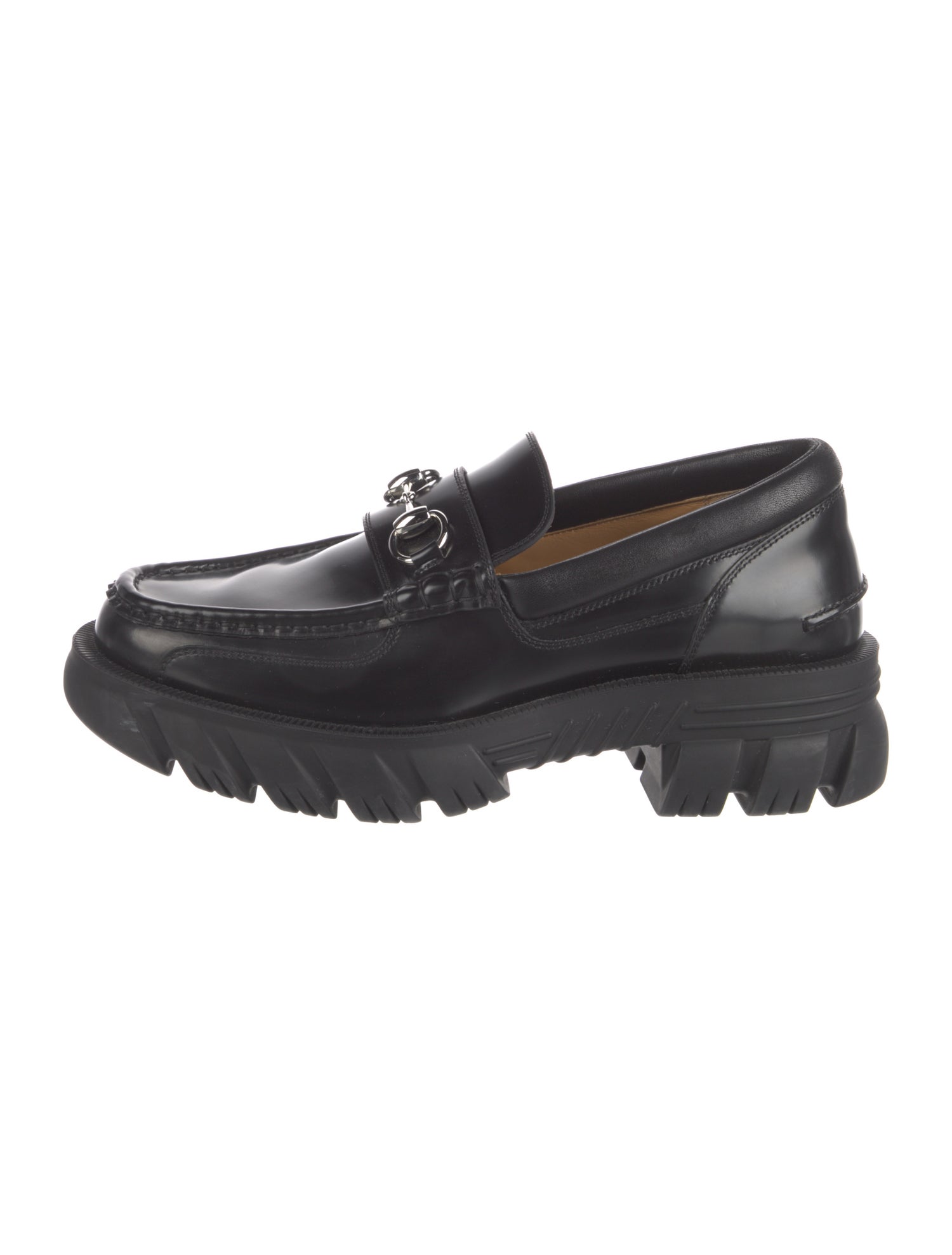 Gucci Horsebit Accent Patent Leather Loafers
