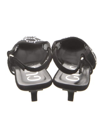 Gucci Mesh Crystal Embellishments Slingback Pumps