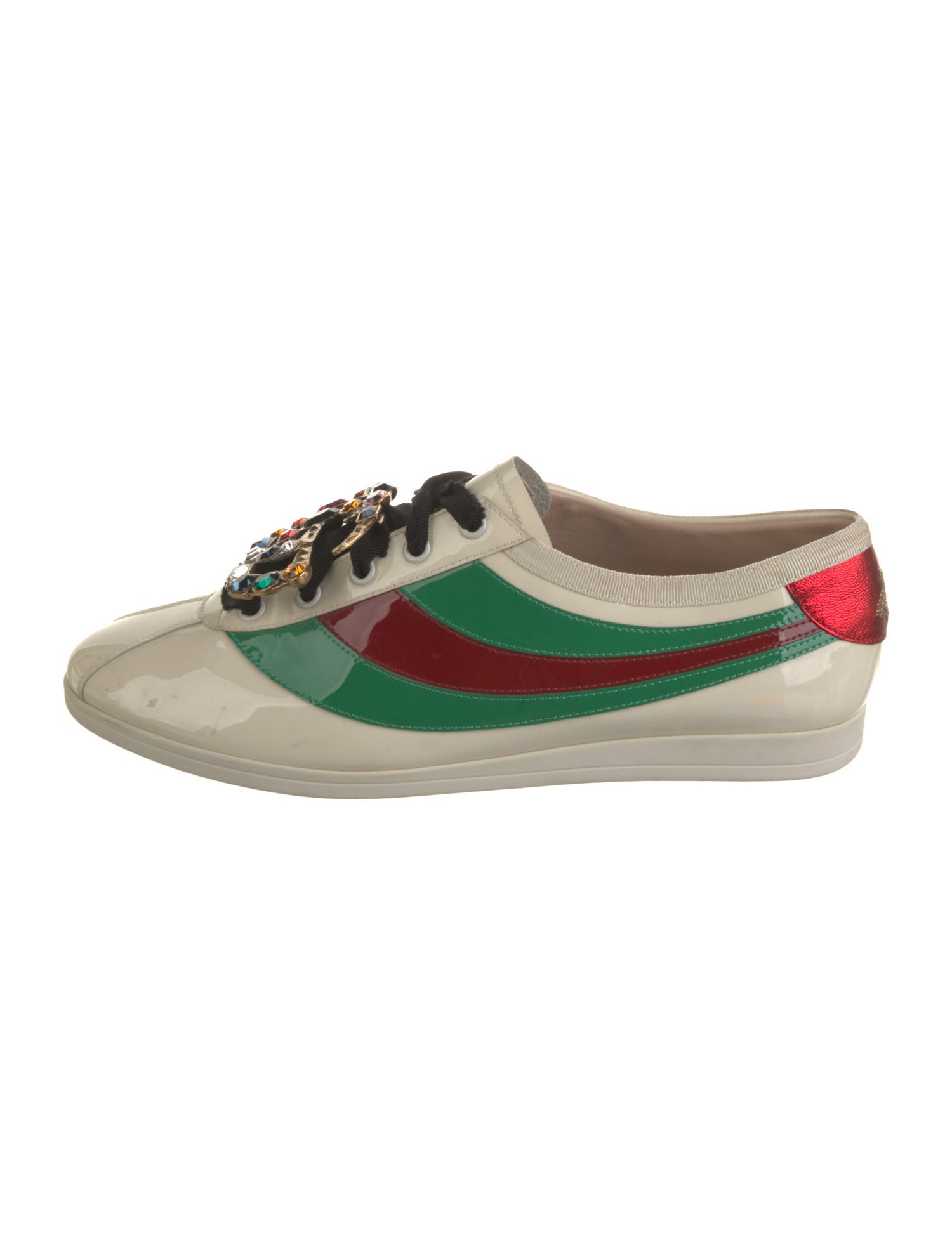 Gucci Patent Leather Colorblock Pattern Sneakers