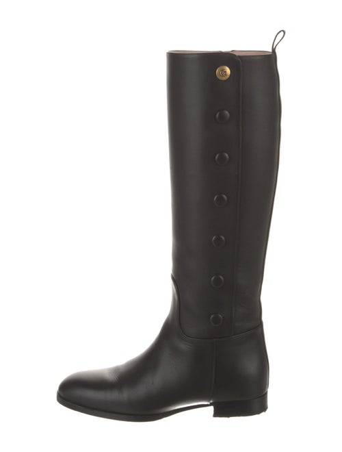 Gucci Double G Logo Leather Riding Boots