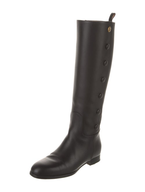 Gucci Double G Logo Leather Riding Boots