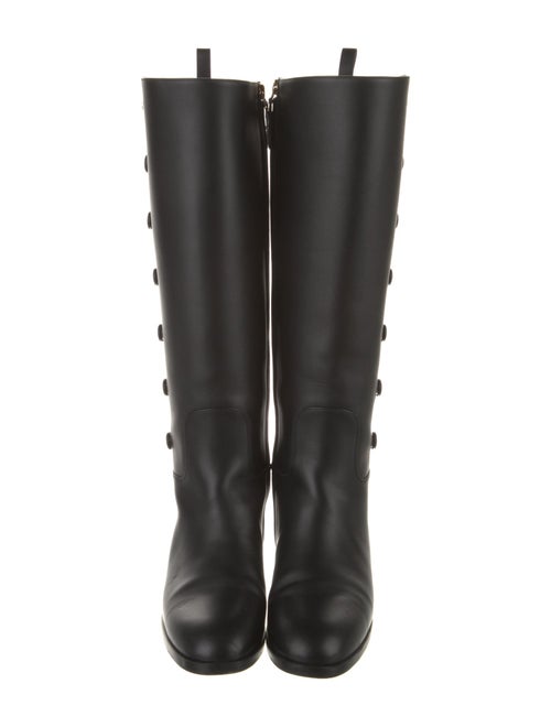 Gucci Double G Logo Leather Riding Boots