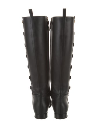 Gucci Double G Logo Leather Riding Boots