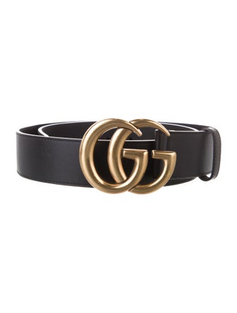 Gucci Double G Logo Leather Belt