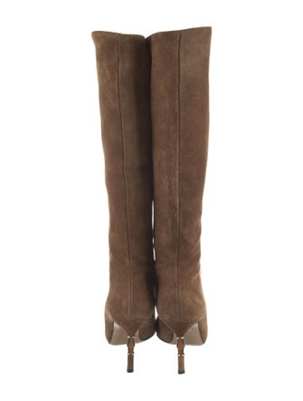 Gucci Bamboo Accent Suede Boots