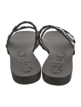 Gucci Rubber Chain-Link Accents Slides