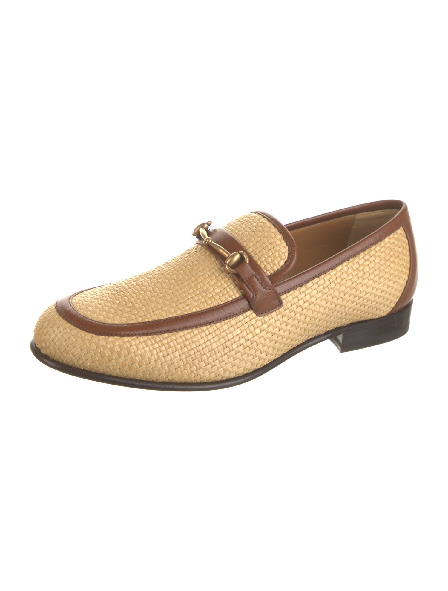 Gucci Horsebit Accent Straw Loafers w/ Tags