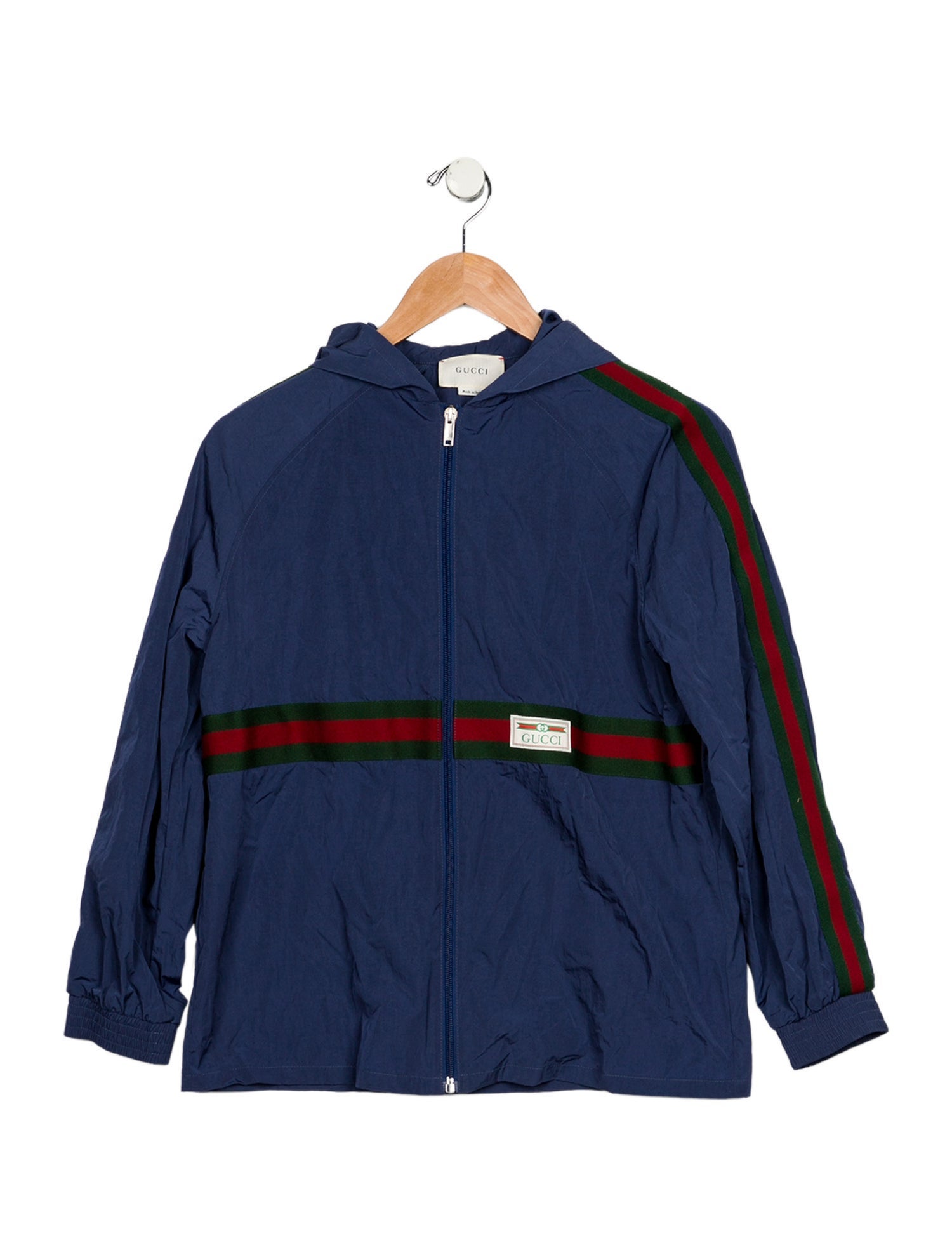 Gucci kids boys' blue multicolored zip up jacket