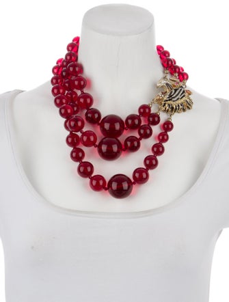 Gucci Crystal, Resin & Enamel Rajah Tiger Head Collar Necklace