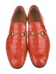 Gucci Horsebit Accent Embossed Leather Loafers