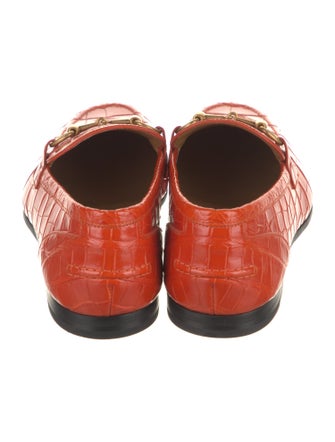 Gucci Horsebit Accent Embossed Leather Loafers