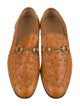 Gucci Horsebit Accent Ostrich Loafers