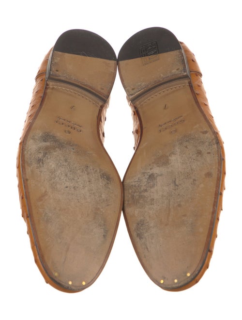 Gucci Horsebit Accent Ostrich Loafers