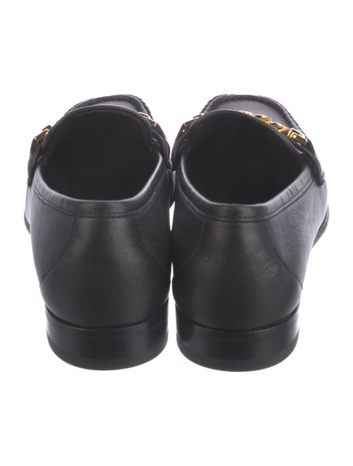 Gucci Leather Chain-Link Accents Loafers